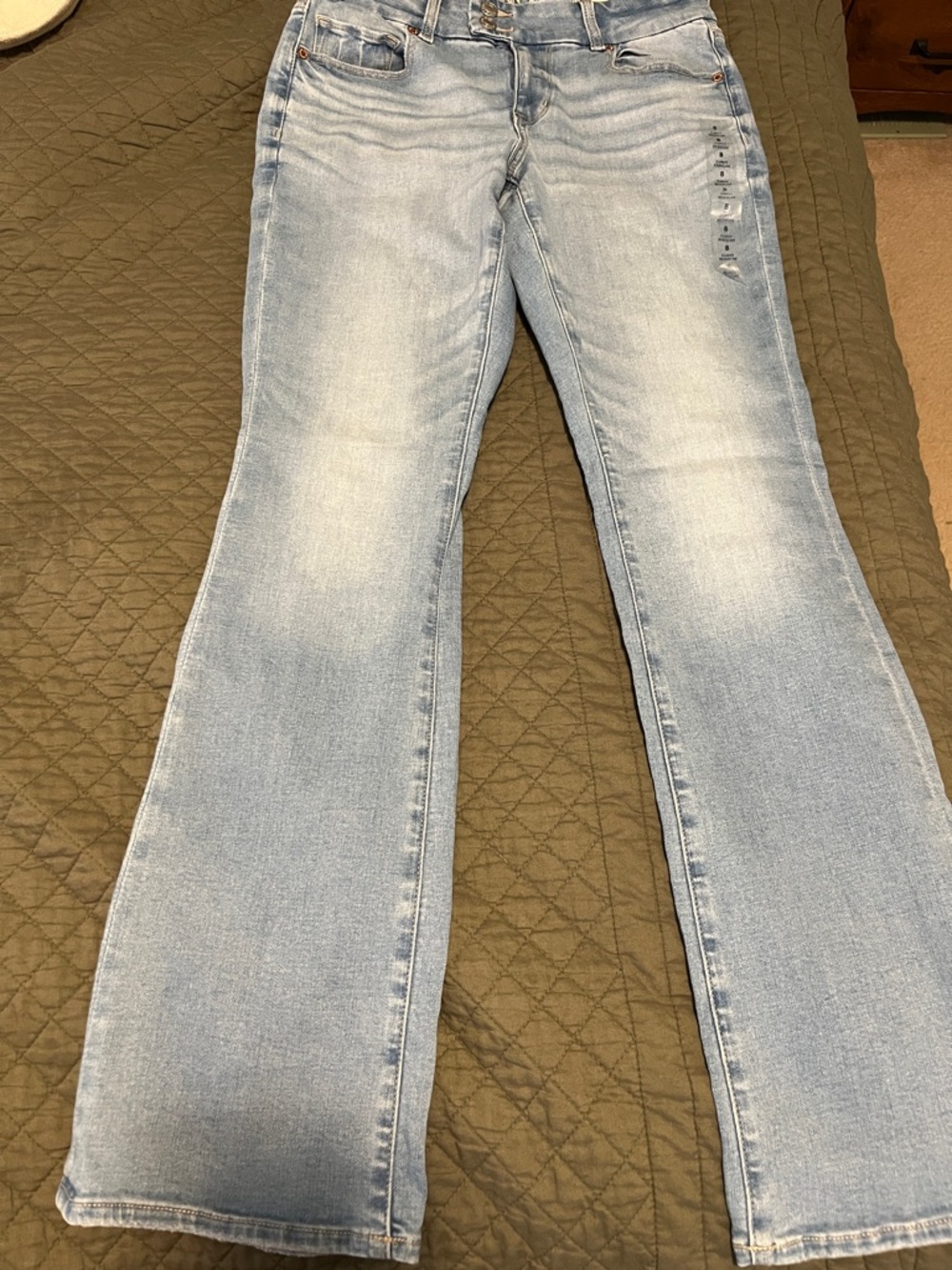 American Eagle Outfitters Light Blue Curvy High Rise Skinny Kick - Picture 10 of 11